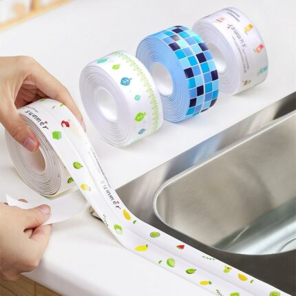 Kitchen Sink Waterproof Sticker Anti Mold Waterproof Tape Bathroom Countertop Toilet Gap Self Adhesive Seam Tape
