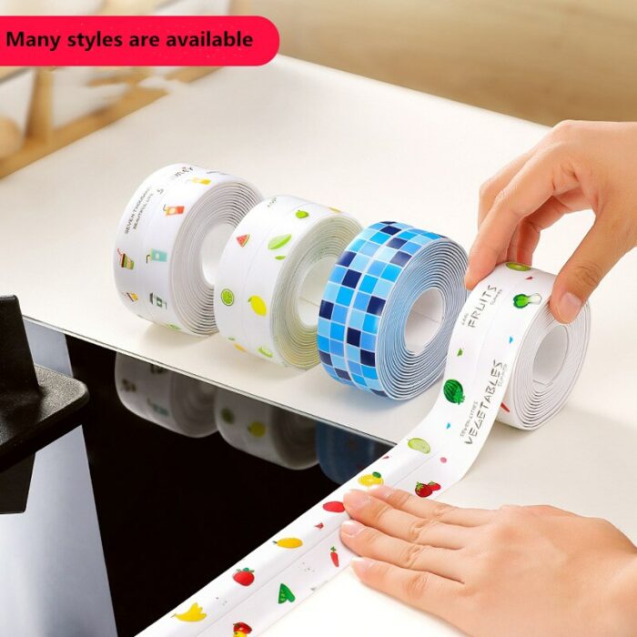 Kitchen Sink Waterproof Sticker Anti Mold Waterproof Tape Bathroom Countertop Toilet Gap Self Adhesive Seam Tape 5
