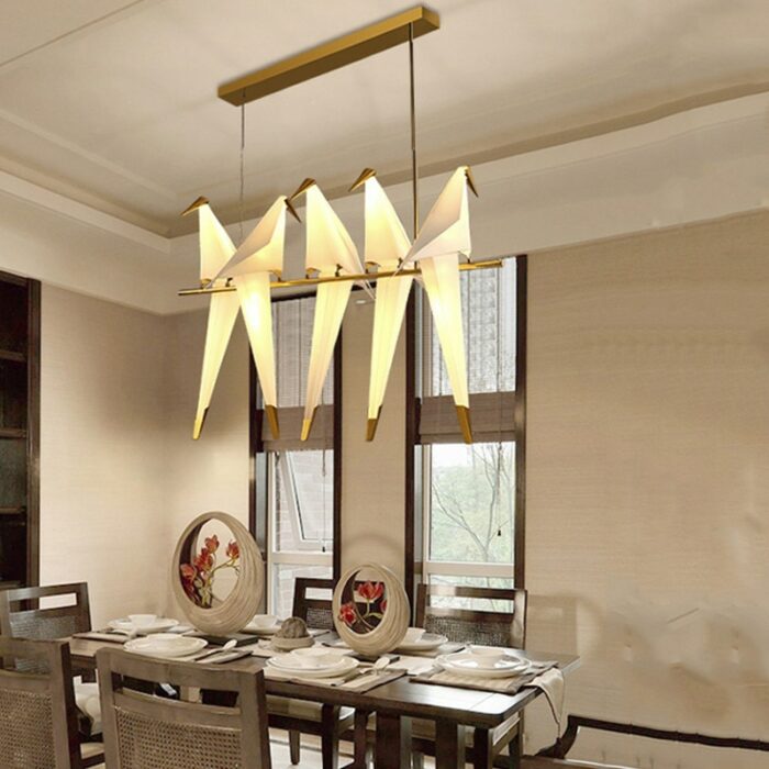Led Bird Wall Lamp Bedside Lamp Creative Origami Paper Crane Pendant Light For Loft Bedroom Study 4