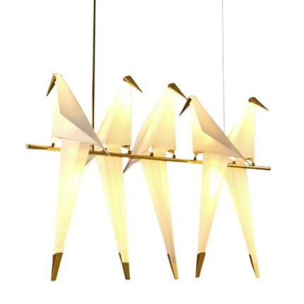 Led Bird Wall Lamp Bedside Lamp Creative Origami Paper Crane Pendant Light For Loft Bedroom Study
