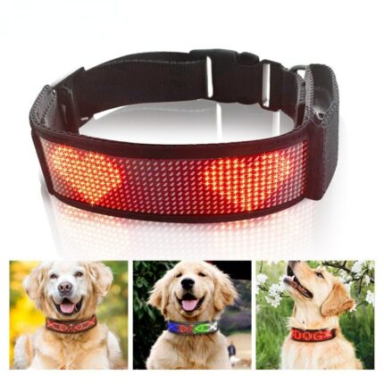 Led Display Pet Dog Collar Anti Lost Can Message Collar Bluetooth Link Free Control Dogs Cat.jpg