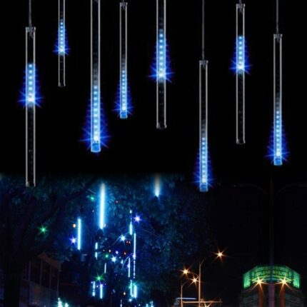 Led Meteor Shower Rain Lights Waterproof Falling Raindrop Fairy String Light For Christmas Holiday Party Patio 1