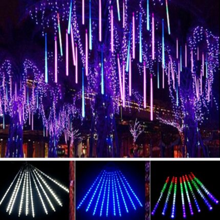 Led Meteor Shower Rain Lights Waterproof Falling Raindrop Fairy String Light For Christmas Holiday Party Patio