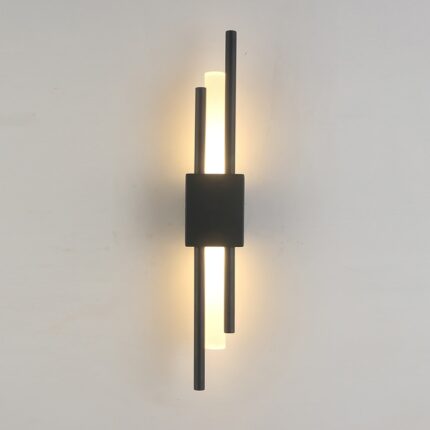 Led Wall Lamp Modern Stylish Black Gold 50cm Metal Acrylic Pipe For Bedroom Bedside Led Lights 1