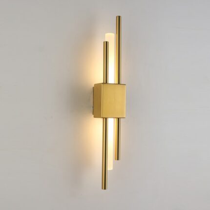 Led Wall Lamp Modern Stylish Black Gold 50cm Metal Acrylic Pipe For Bedroom Bedside Led Lights
