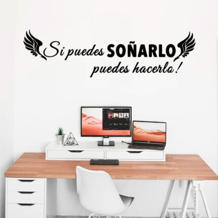 Large Spanish Quotes Phrase Art Vinyl Wall Stickers For Office Room Study Bedroom Home Decoration Sticker 1