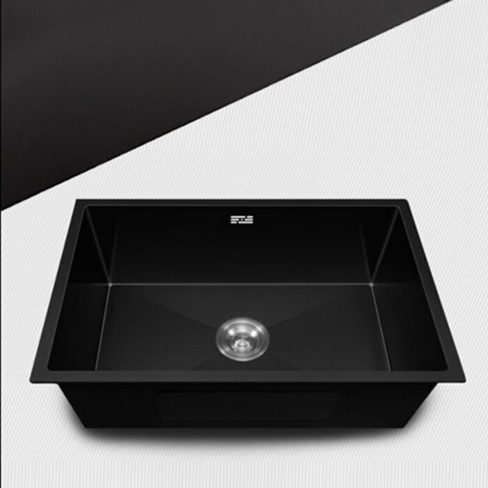 Large Top Mount Drop In Single Bowl Basin Handmade Sus304 Stainless Steel Kitchen Sink Black Kitchen 3