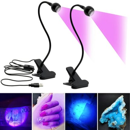 Led Ultraviolet Lights Clip On Flexible Metal Tube Uv Lamp Usb Mini Uv Gel Curing Light