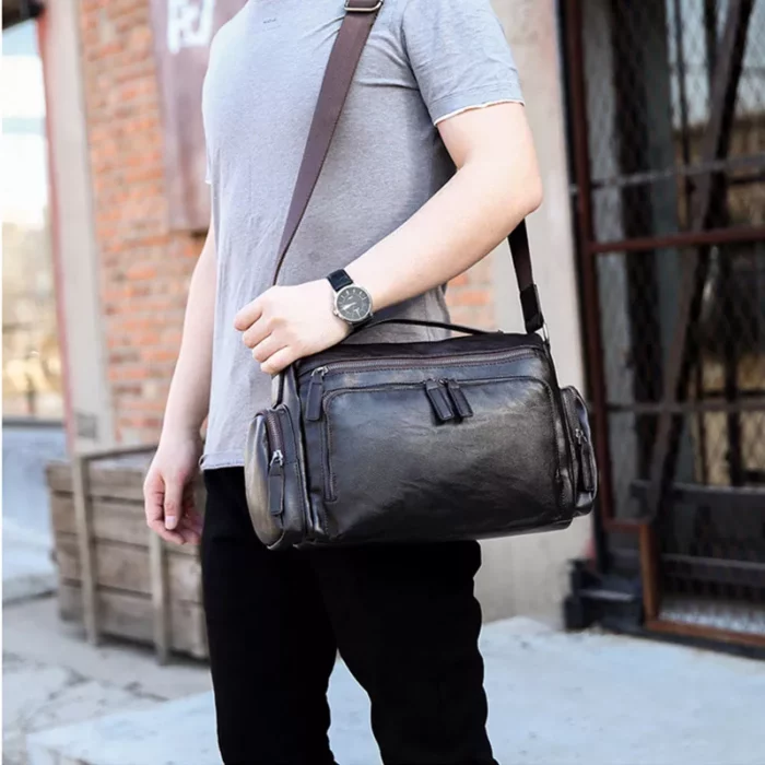 Leisure One Shoulder Straddle Bag Men S Luxury Brand Men S Messenger Bag Retro Leather Shoulder 2