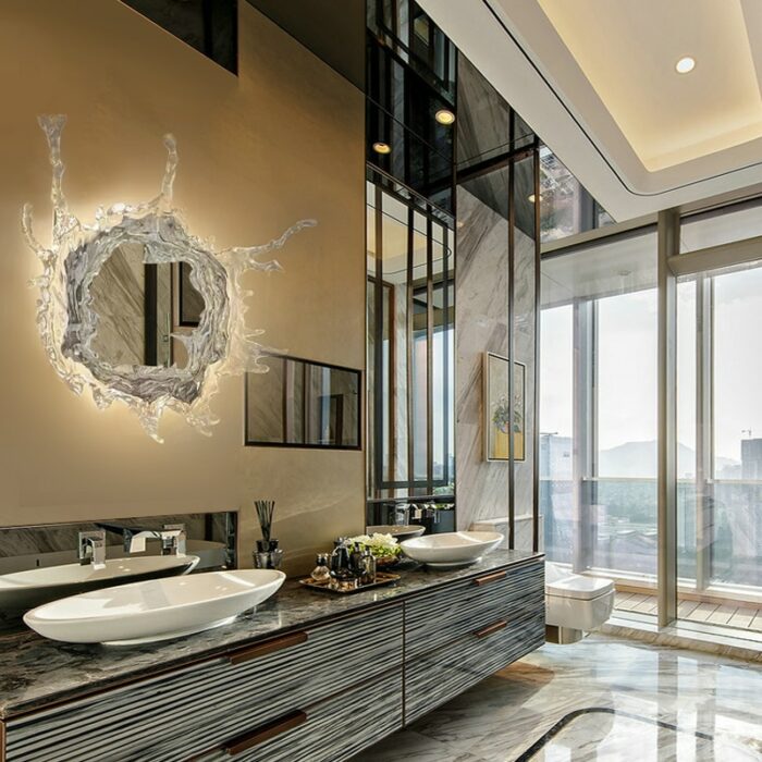 Luxurious Wall Lamp Villa Living Room Background Wall Decorative Lamp Resin Art Dresser Mirror Lamp Bathroom 2