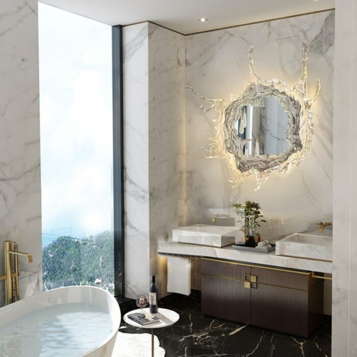 Luxurious Wall Lamp Villa Living Room Background Wall Decorative Lamp Resin Art Dresser Mirror Lamp Bathroom 3