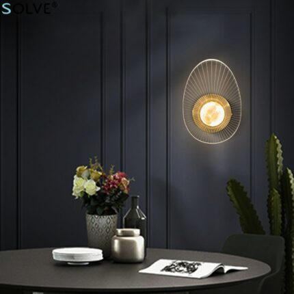 Luxury Golden Led Wall Lamp Creative Single Head Acrylic Shell Wall Light Living Room Bedroom Corridor 1