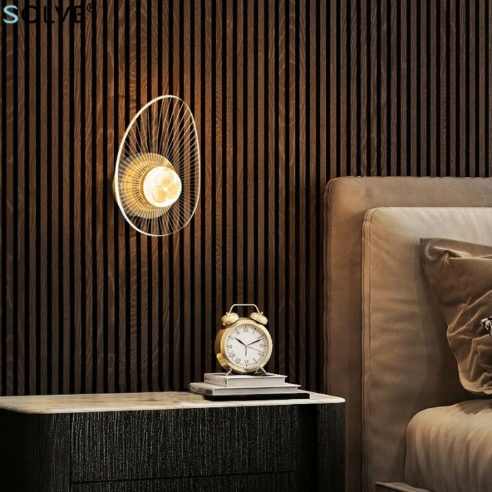 Luxury Golden Led Wall Lamp Creative Single Head Acrylic Shell Wall Light Living Room Bedroom Corridor 2