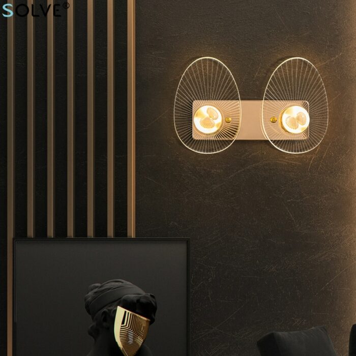 Luxury Golden Led Wall Lamp Creative Single Head Acrylic Shell Wall Light Living Room Bedroom Corridor 3