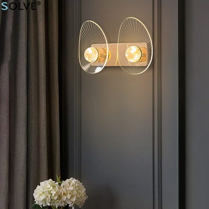 Luxury Golden Led Wall Lamp Creative Single Head Acrylic Shell Wall Light Living Room Bedroom Corridor 4