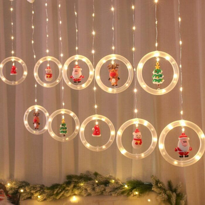 Merry Christmas Santa Claus Led Curtain Light For Home Diy Christmas Tree Decorations Xmas Natale New 2