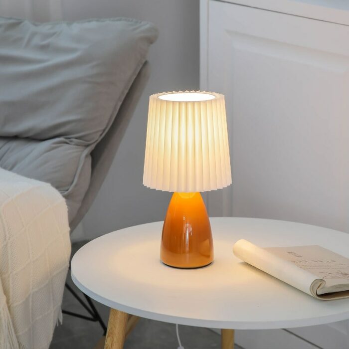Milkshake Bedroom Night Lamp Desk Light E27 Pleats Table Led Ins Floor Girl Bedside Ceramic Indoor 1