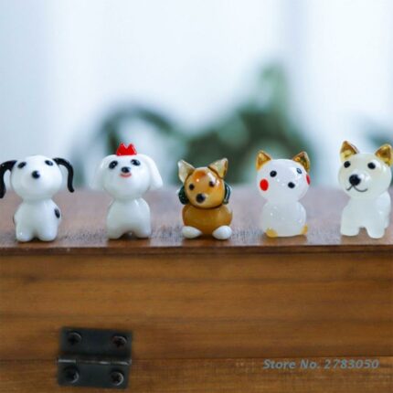 Mini Cute Dog Ornament Miniature Dogs Figurine Desktop Ornaments Car Decor For Home Bedroom Dormitory Office 1