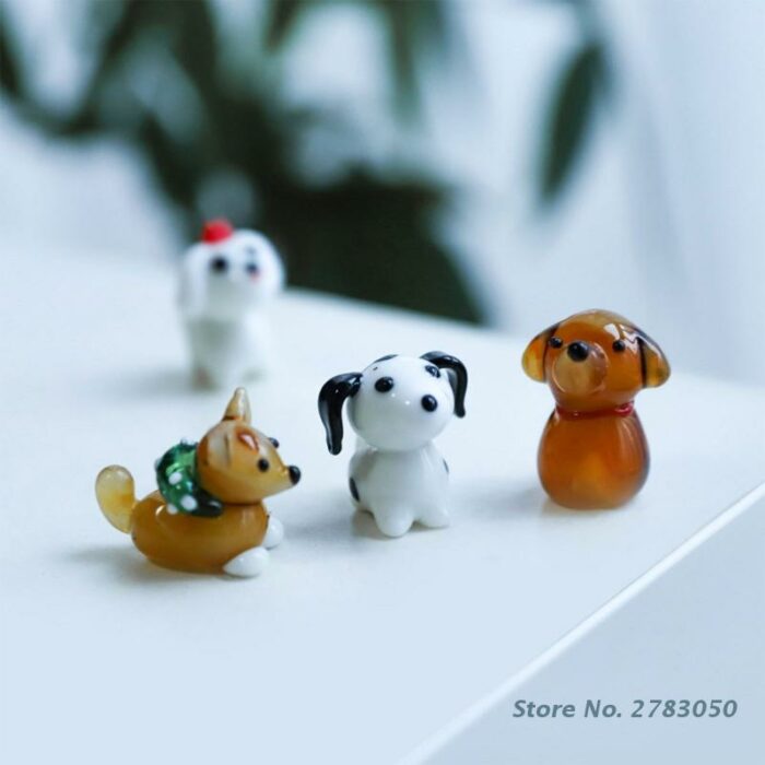 Mini Cute Dog Ornament Miniature Dogs Figurine Desktop Ornaments Car Decor For Home Bedroom Dormitory Office 2
