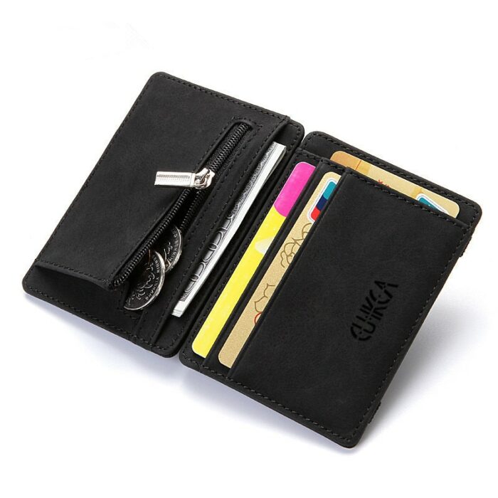 Mini Men Card Holder Wallets Zipper Coin Pocket Slim Magic Male Wallet Quality Pu Leather Credit 3