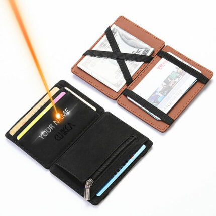 Mini Men Card Holder Wallets Zipper Coin Pocket Slim Magic Male Wallet Quality Pu Leather Credit