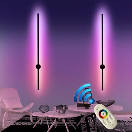 Modern Colorful Led Wall Lamp With Remote Control Rgb Night Lights For Home Decor Sconce Apply 1