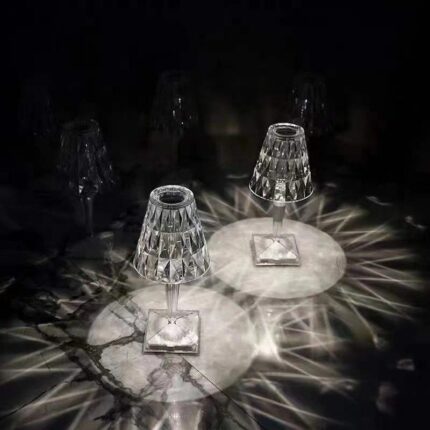 Modern Fashion Kartell Italian Designer Crystal Diamond Table Lamp Usb Charging Romantic Gift Night Light 1