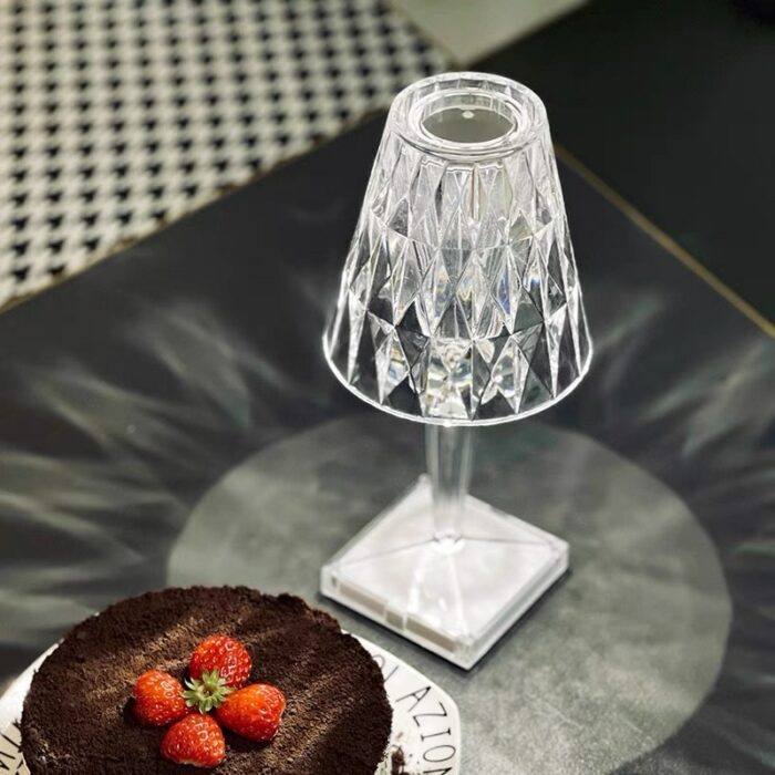 Modern Fashion Kartell Italian Designer Crystal Diamond Table Lamp Usb Charging Romantic Gift Night Light 2