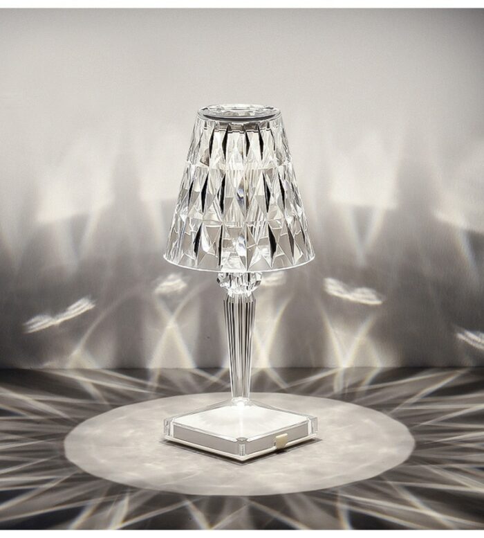 Modern Fashion Kartell Italian Designer Crystal Diamond Table Lamp Usb Charging Romantic Gift Night Light 4