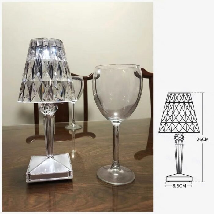 Modern Fashion Kartell Italian Designer Crystal Diamond Table Lamp Usb Charging Romantic Gift Night Light 5