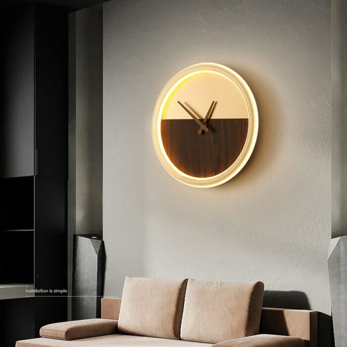 Modern Led Clock Wall Lamps For Bedside Corridor Aisle Hotel Living Room Foyer Kitchen Porch Lights 2