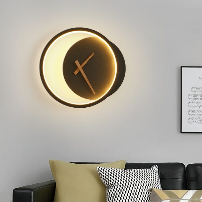 Modern Led Clock Wall Lamps For Bedside Corridor Aisle Hotel Living Room Foyer Kitchen Porch Lights 3
