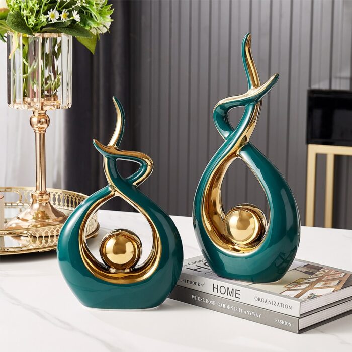 Modern Luxurious Living Room Home Decoration Accessories Abstract Ceramic Figurines Office Decoration Desk Souvenir Crafts Gift 3