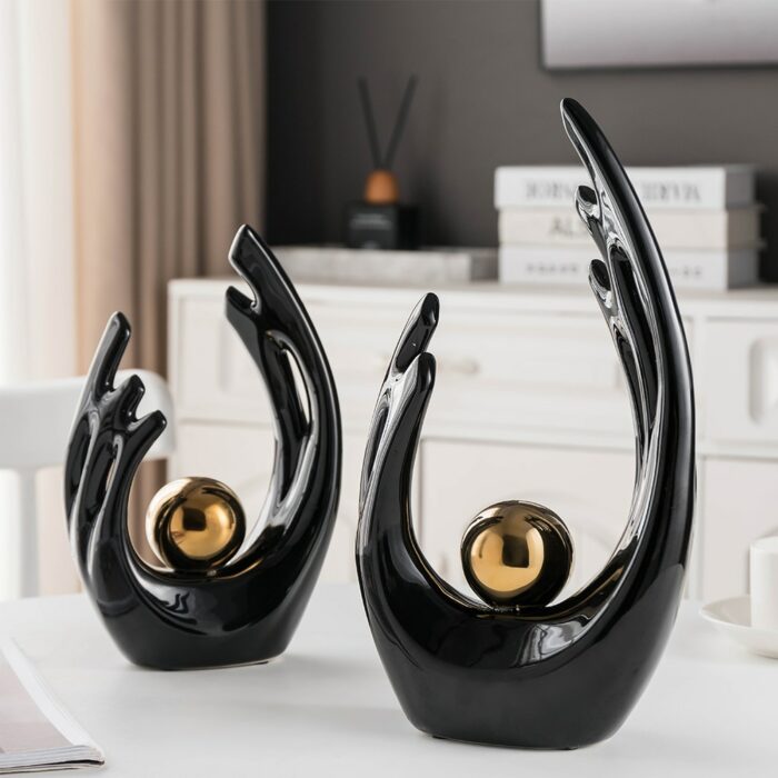 Modern Luxurious Living Room Home Decoration Accessories Abstract Ceramic Figurines Office Decoration Desk Souvenir Crafts Gift 5