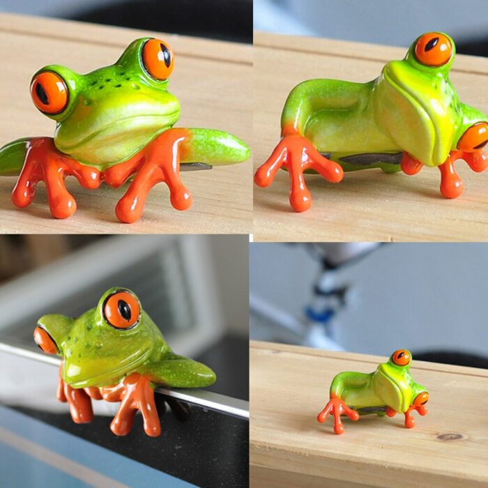 Modern Unique 3d Frog Animal Figurines Decor Kid Gifts Office Ornament