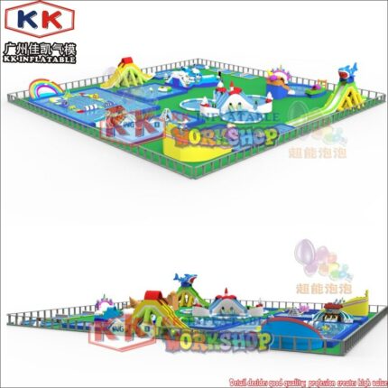 Movable Inflatable Water Park For Entertianing With Water Slide Frame Pool Water Games 1
