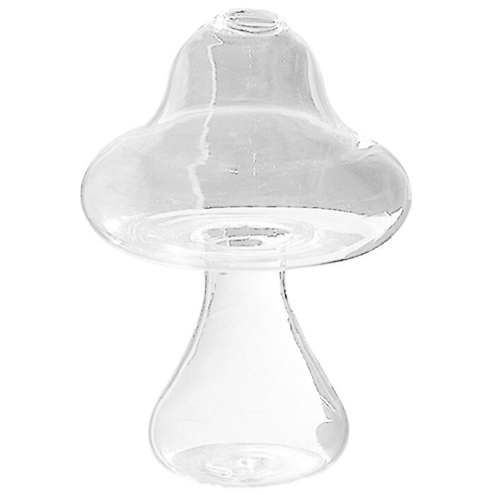 Mushroom Shaped Glass Vase Lovely Transparent Hydroponics Plant Vase Creative Glass Crafts Decor For Home Office