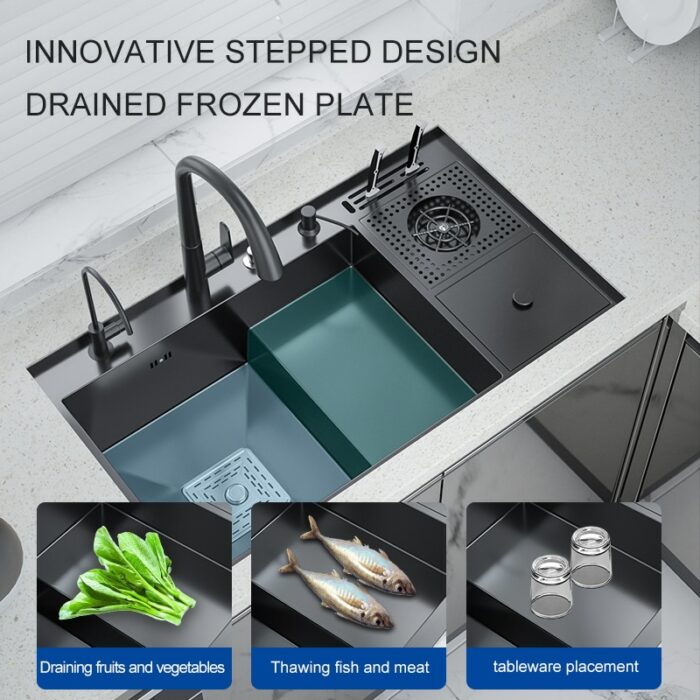 Nano Cup Washer Sink Large Single Slot Kitchen Manual Ladder Wash Basin Multi Functional High And 2