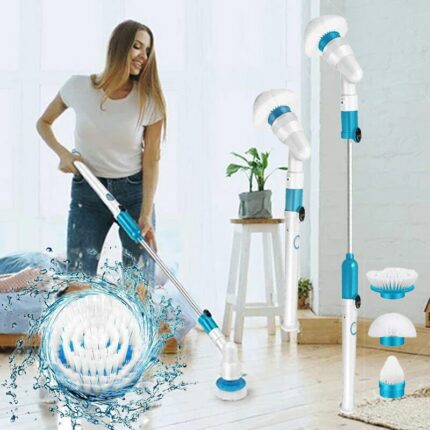 New Cordless Spin Scrubber Waterproof Cleaner Clean Bathroom Kitchen Cleaning Tools Set Adjustable Electric Cleaning Brush