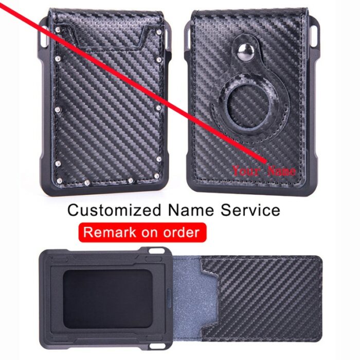 New Customized Name Airtag Men Wallets Genuine Leather Wallet Id Card Case Rfid Anti Theft Swipe 2