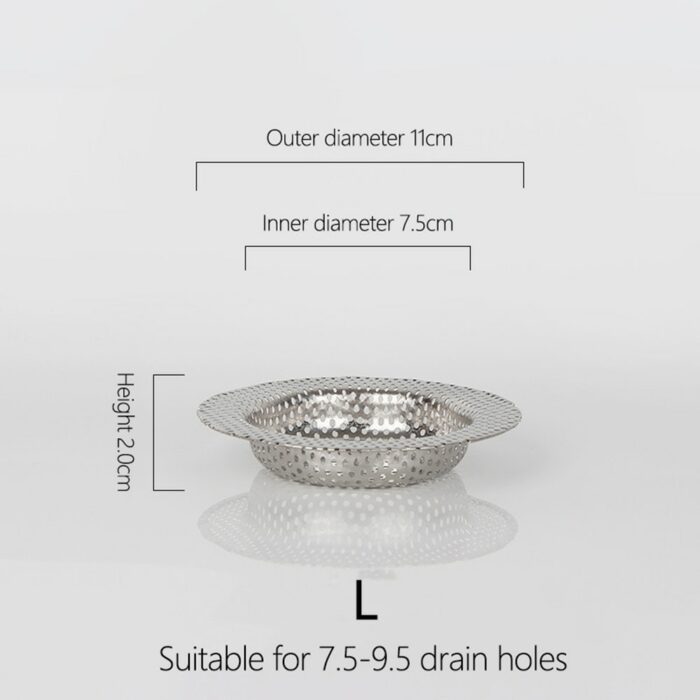 New Kitchen Stainless Steel Sink Strainer Drain Hole Filter Mesh Trap Bathtub Shower Waste Stopper Drainage 5