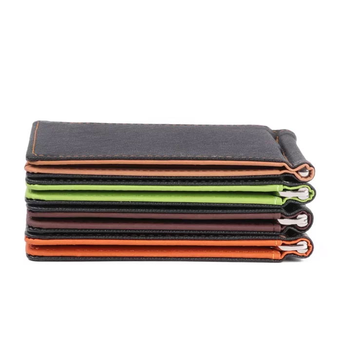 New Pu Leather Men Wallet Sollid Thin Bifold Money Clips Fashion Business Wallet Purse 3