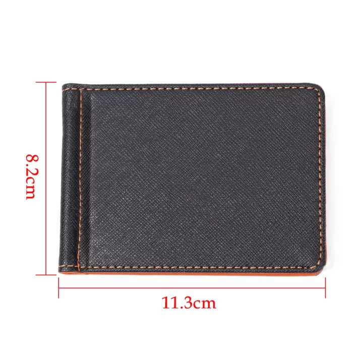 New Pu Leather Men Wallet Sollid Thin Bifold Money Clips Fashion Business Wallet Purse 5