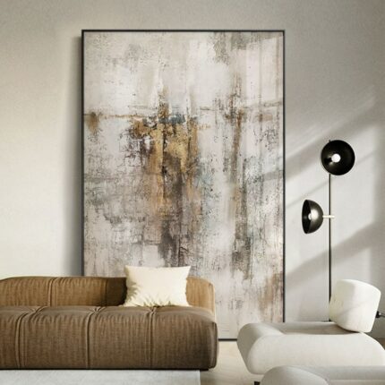 Nordic Abstract Oil Painting Handmade Canvas Decorative Mural Frameless Acrylic Hanging Image For Livingroom Bedroom Aisle
