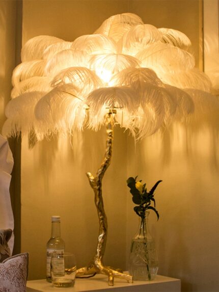 Nordic Floor Lamp Modern Luxury Led Ostrich Floor Lamp Bedroom Princess Table Light Romantic Tree Branch 1