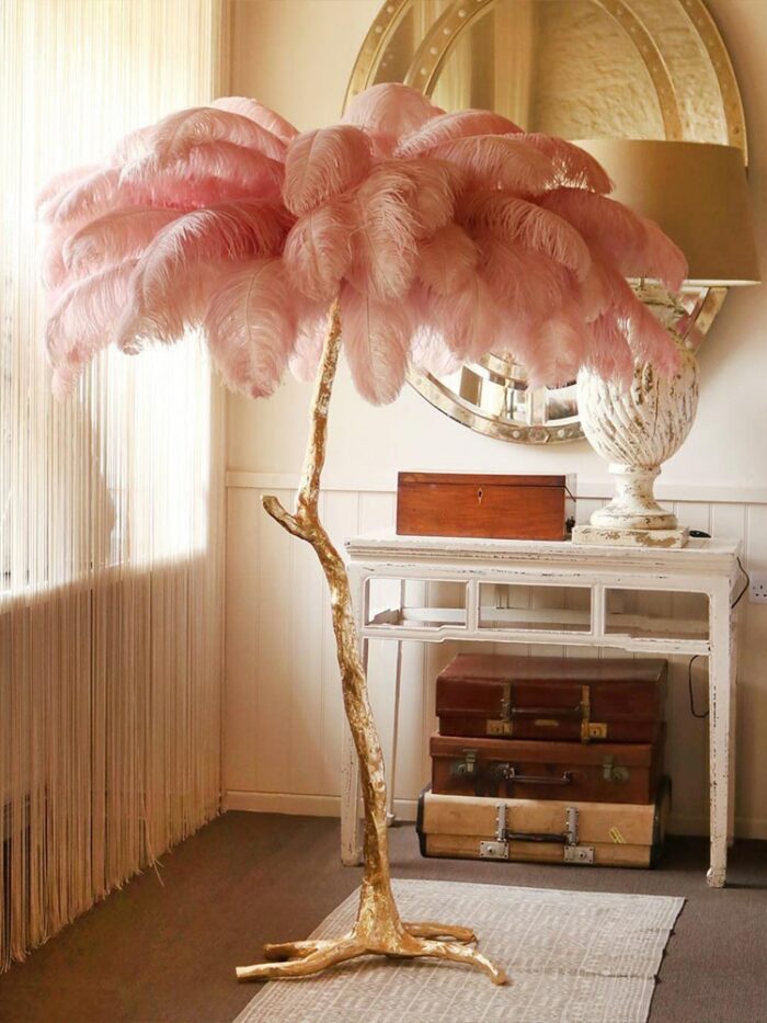Nordic Floor Lamp Modern Luxury Led Ostrich Floor Lamp Bedroom Princess Table Light Romantic Tree Branch 2