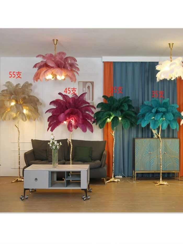 Nordic Floor Lamp Modern Luxury Led Ostrich Floor Lamp Bedroom Princess Table Light Romantic Tree Branch 5