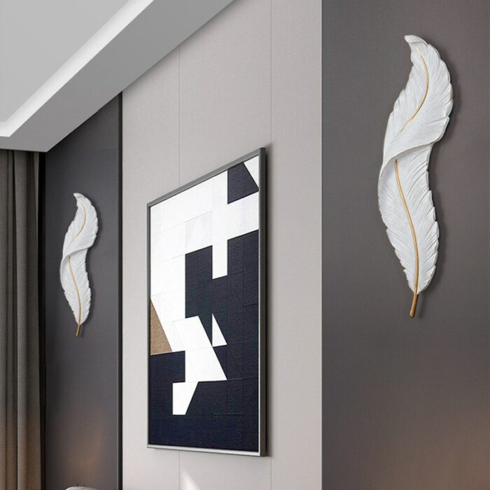 Nordic Modern Creative Feather Light Led Wall Lamp Bedroom Bedside Lighting Living Room Tv Background Wall 2