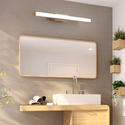 Nordic Solid Wood Led Mirror Light Wall Lamps For Bathroom Dresser Home Decoration S Bedside Bedroom 1