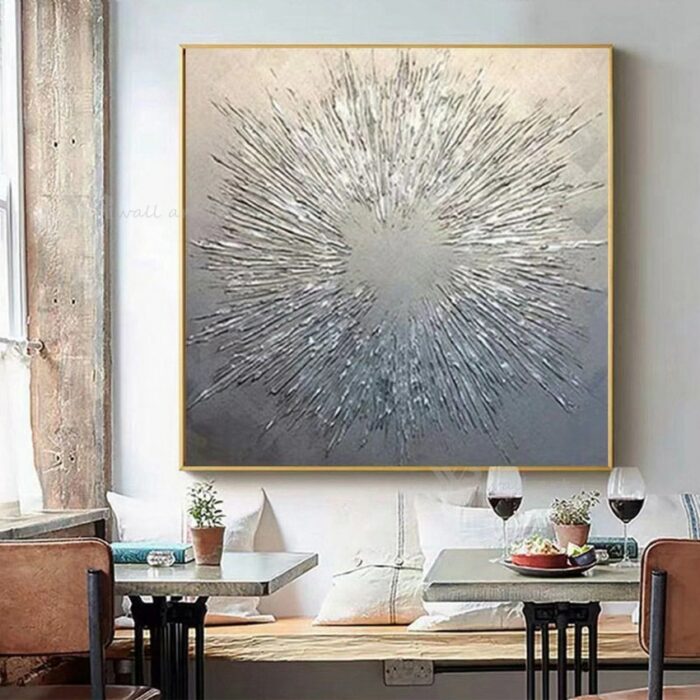 One Piece Gold Paintings On The Wall Texture Sliver Pictures For Living Room Handmade Canvas Oil 5